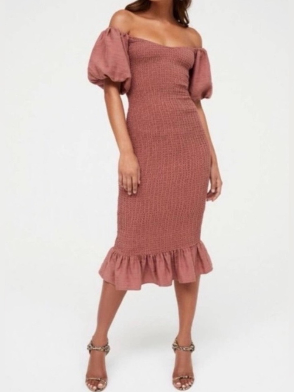 Trixxi Off the Shoulder Midi Dress NWOT